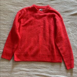 American Eagle Outfitters Vibrant Red Crew Neck Sweater